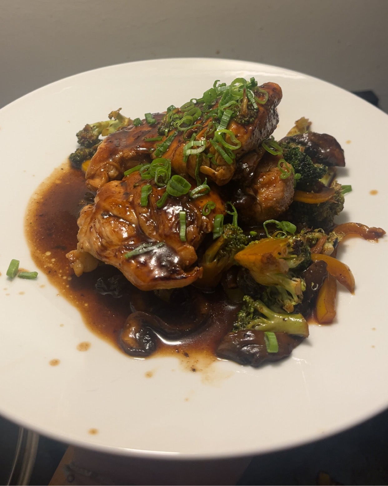Bourbon Style Chicken and veggies
