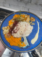 Sable Fish, w/ brown butter gnocchi and a carrot ginger puree